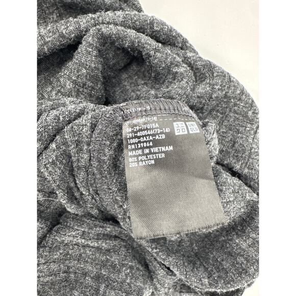 Uniqlo Soft Grey Ribbed Wide Leg Jumpsuit Sleeveless Drawstring Waist Size XS - Picture 8 of 8